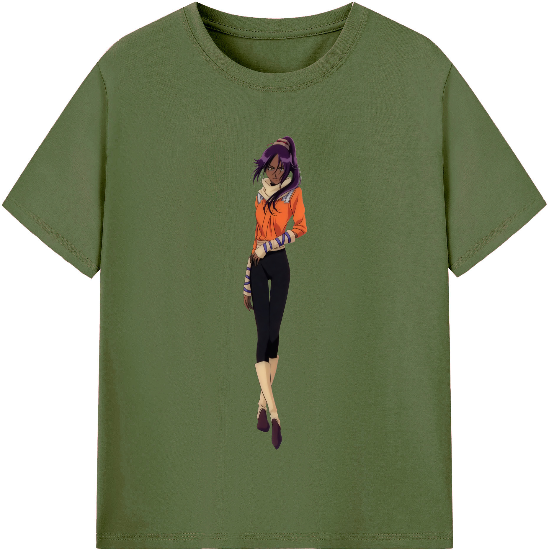（画像用） ブリーチ 四楓院 夜一（しほういん よるいち） BLEACH Shihouin Yoruichi 綿100％半袖Tシャツ（フロントプリント）